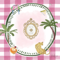 PINK GINGHAM PRESS FOR CHAMPAGNE MAHJONG MAT
