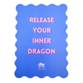 My Fair Mahjong MAHJONG SHUFFLE CARD  |  Scalloped Edges & Bright Colors  |  Sized to Store with Mahjong League Cards: 06-BLUE- INNER DRAGON