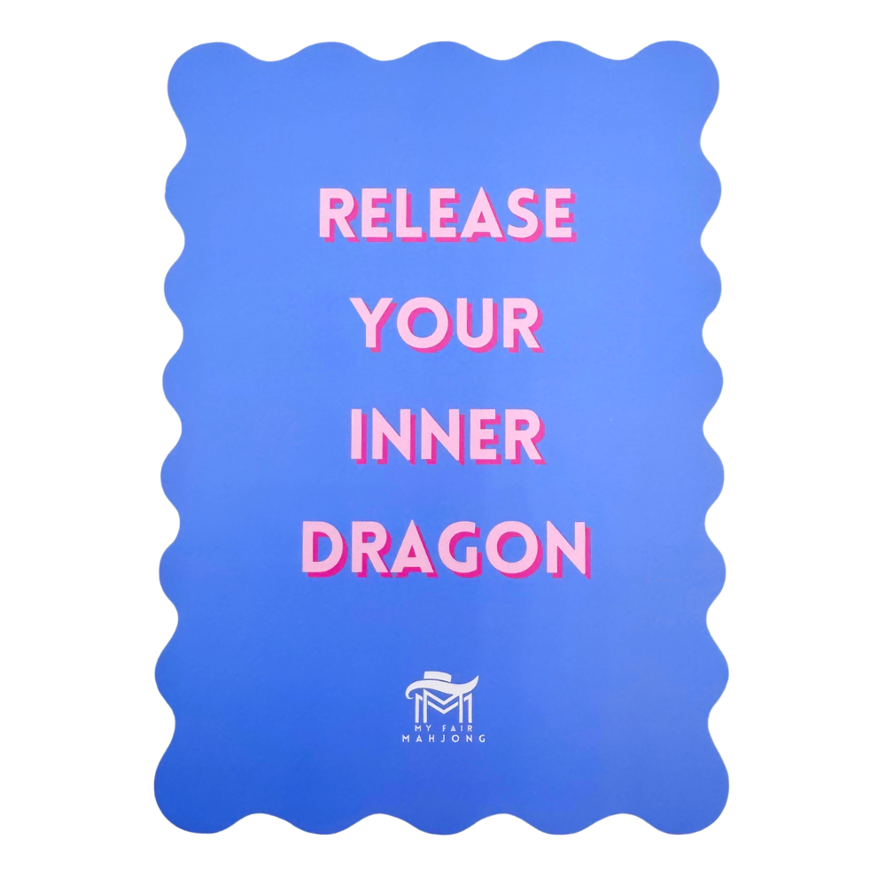 My Fair Mahjong MAHJONG SHUFFLE CARD  |  Scalloped Edges & Bright Colors  |  Sized to Store with Mahjong League Cards: 03-BLUE- CANT TALK