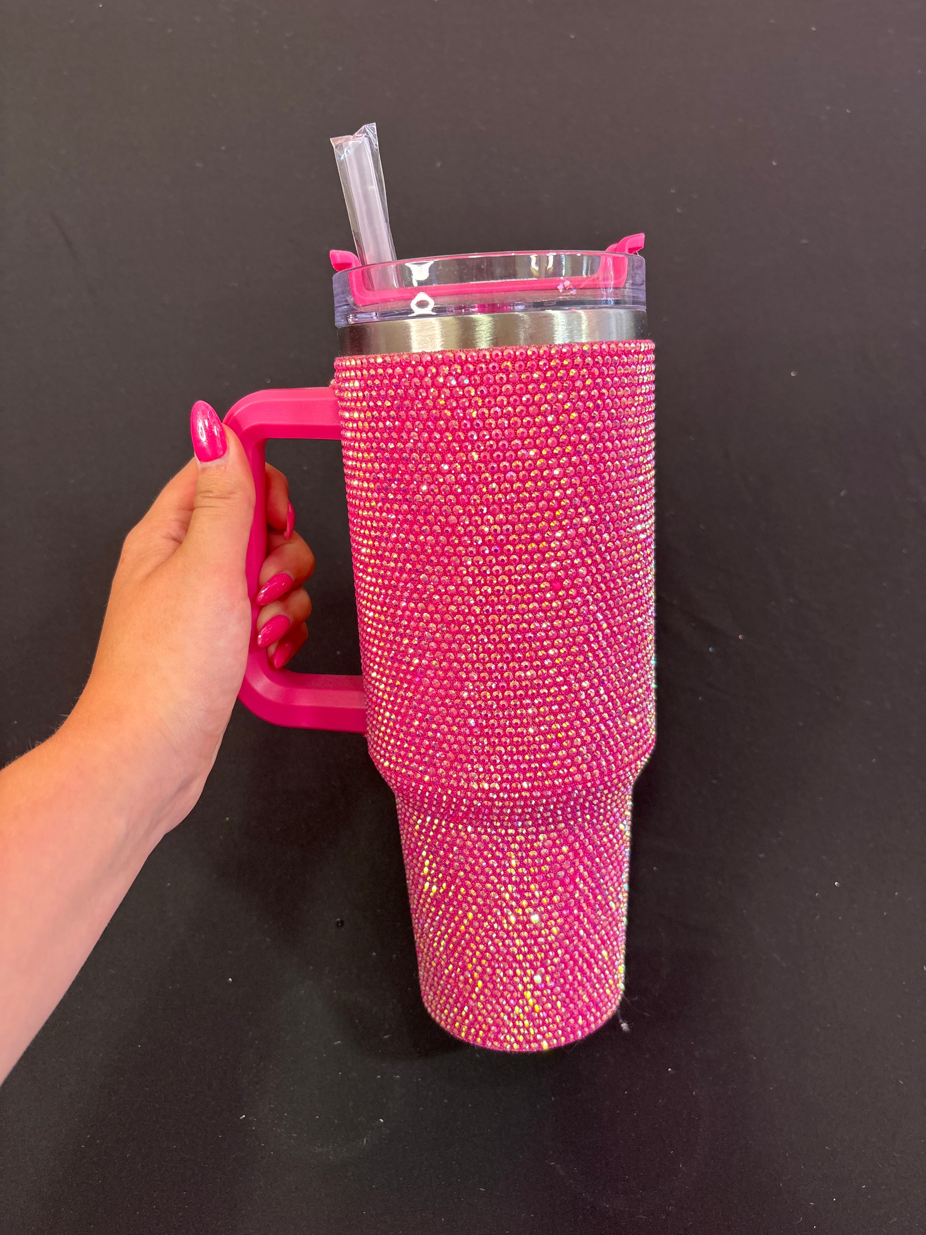 Hot Pink Sparkle Tumbler Cup