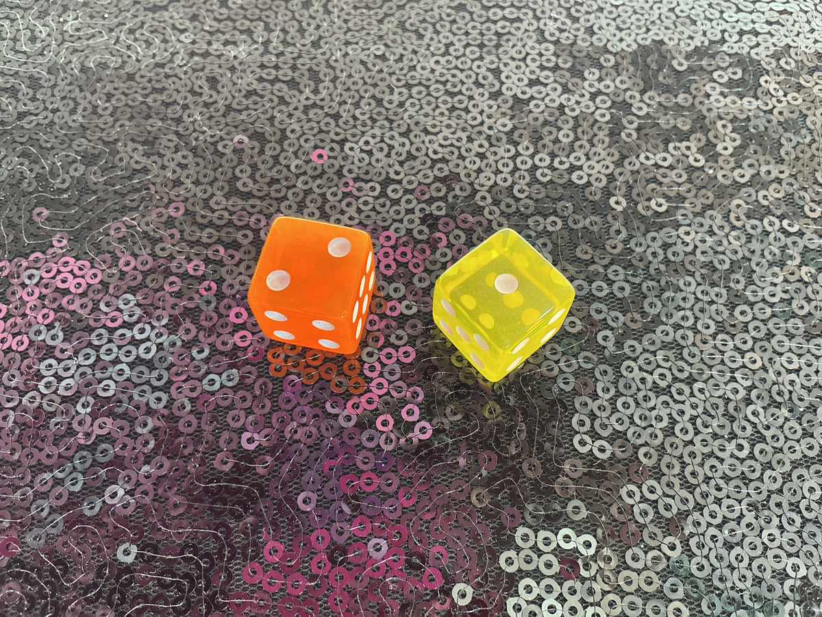 Yellow and Orange Mahjong Dice