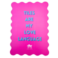 My Fair Mahjong MAHJONG SHUFFLE CARD  |  Scalloped Edges & Bright Colors  |  Sized to Store with Mahjong League Cards: 02- PINK- LOVE LANGUAGE
