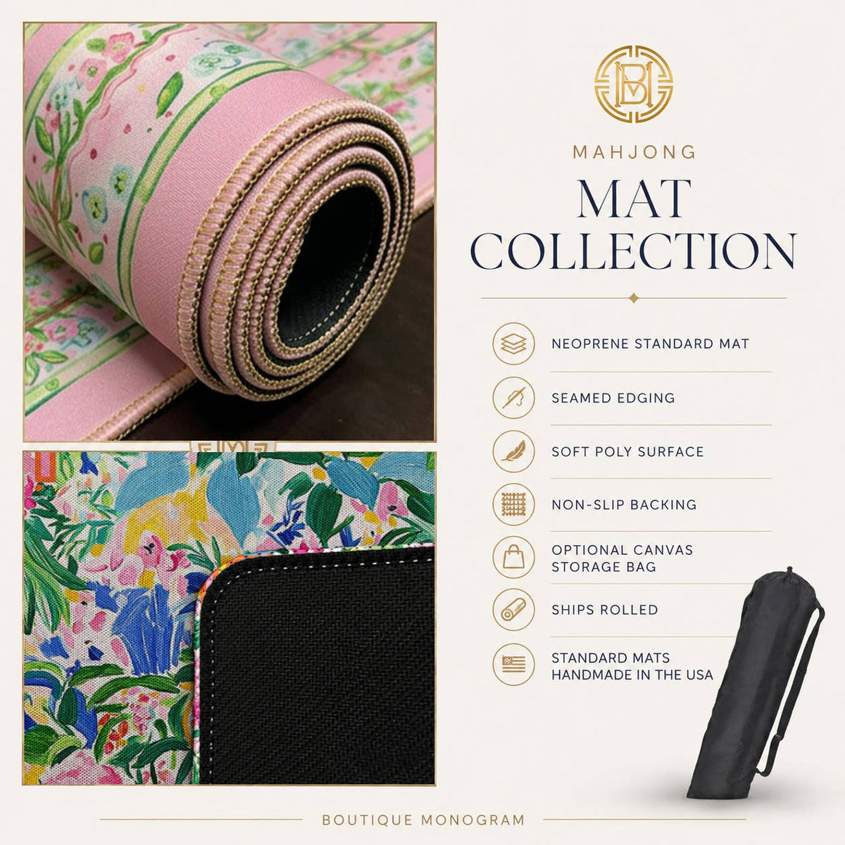 Mahjong Mat 31", Neoprene, Summer Collection: Darla / Neoprene with bag