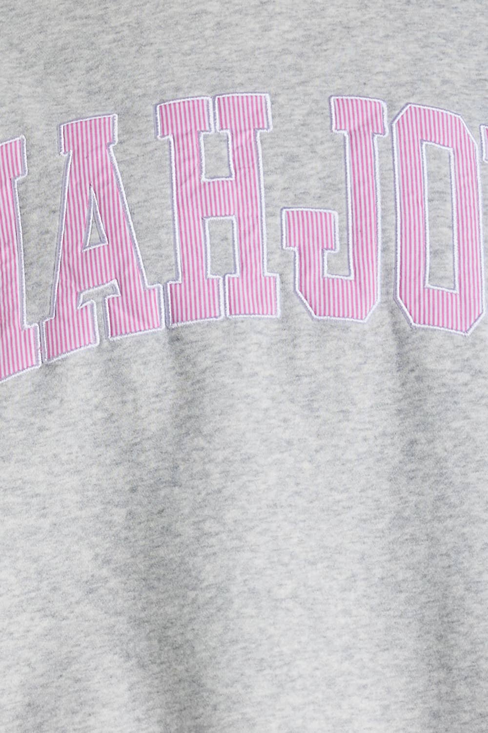 MAHJONG | Mahjong Embroidery Sweatshirt: H.GREY/KELLY GREEN STRIPE / S/M-L/XL (3-3)