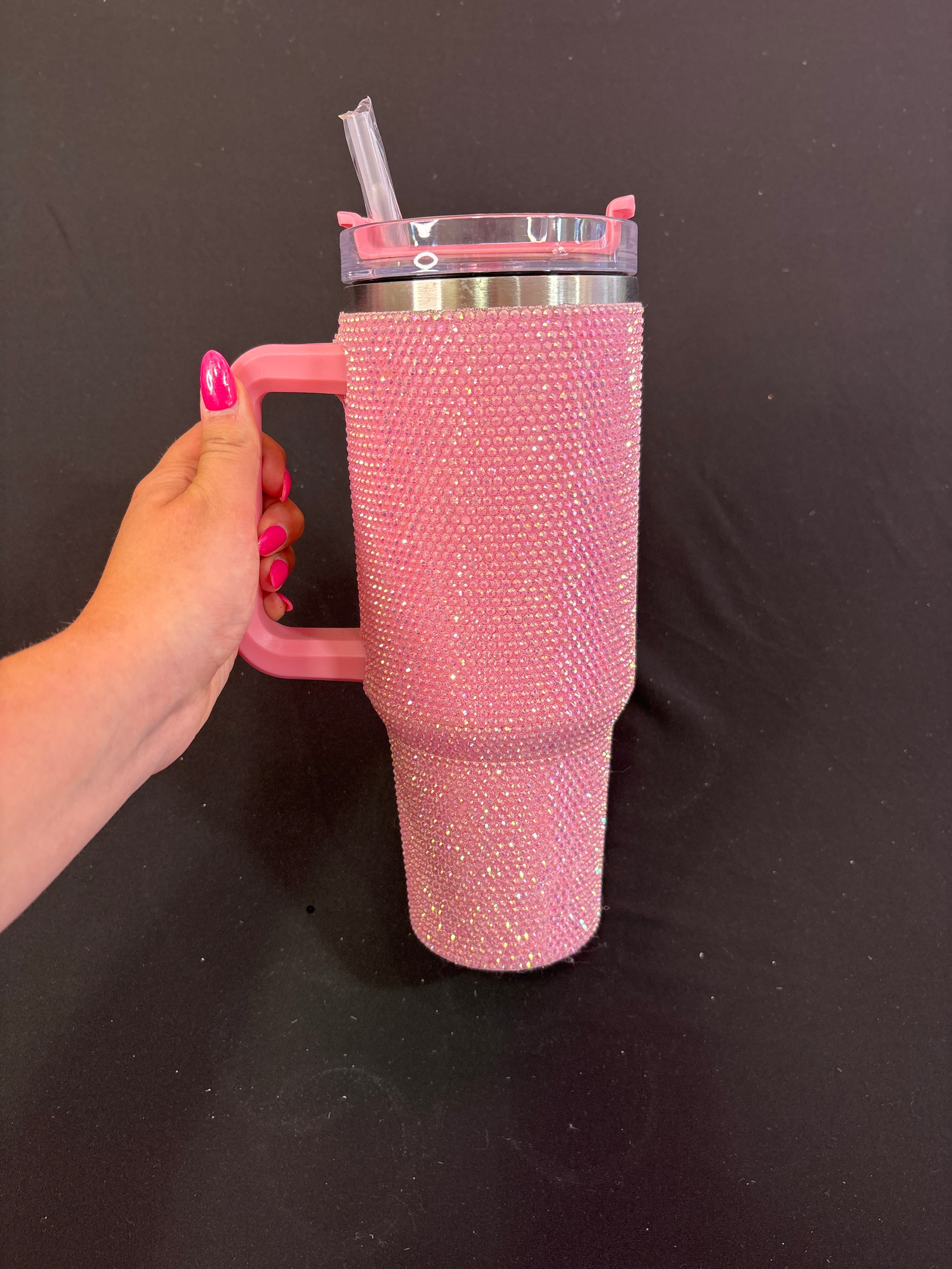 Light Pink Sparkle Tumbler Cup