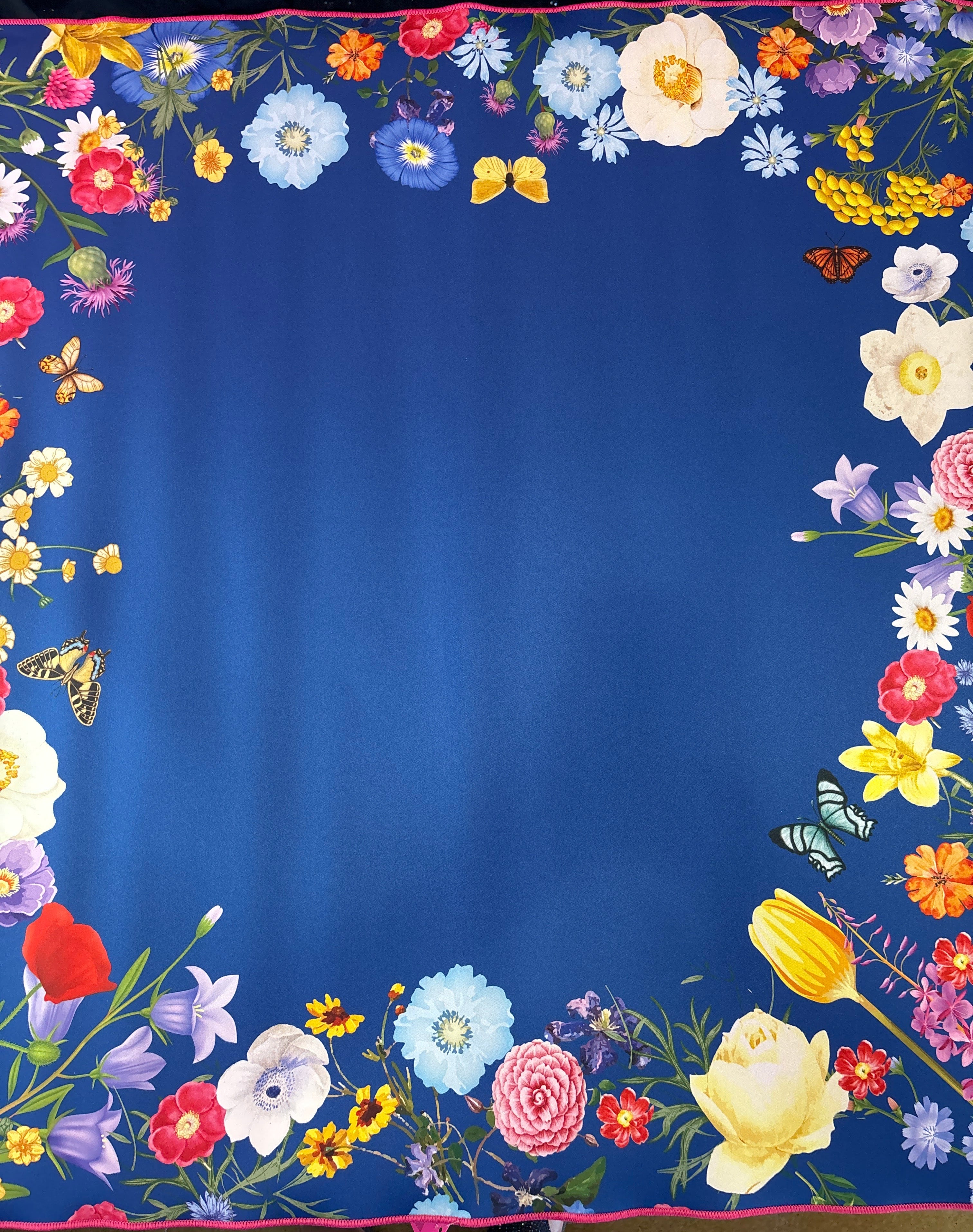 Garden Navy Bespoke Mahjong Mat