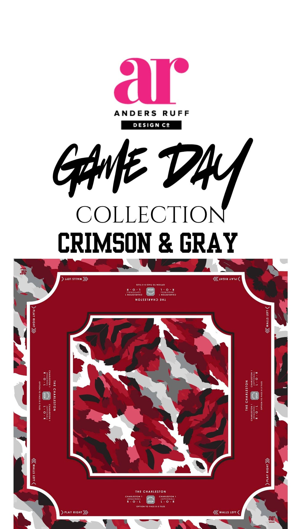 Game Day Mahjong Mat | Custom Team Colors | Sports-Inspired : Orange & White / 33" x 33"