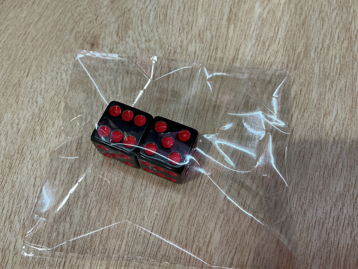 Red on Black Mahjong Dice