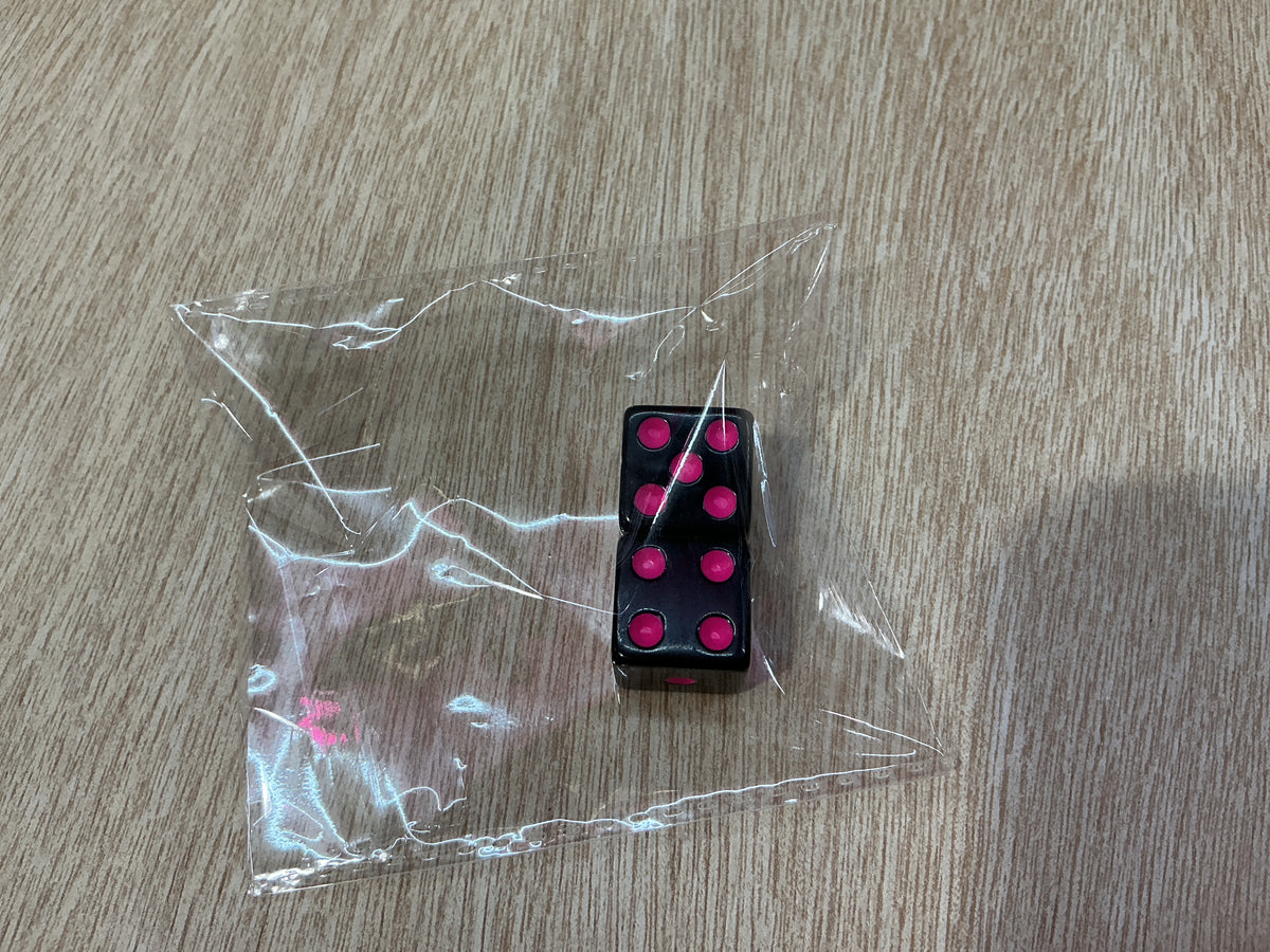 Hot Pink on Black Mahjong Dice