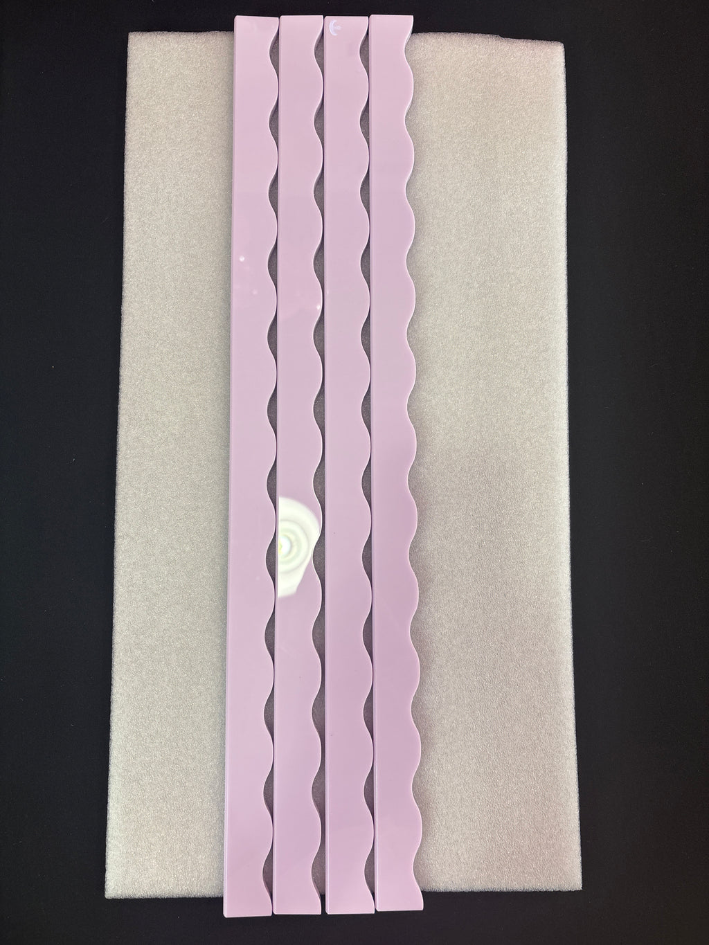 My Fair Mahjong MAHJONG RACK PUSHER ADD ON-MAGNETIC | Premium Acrylic Set(4): Scalloped Macaron Purple Solid