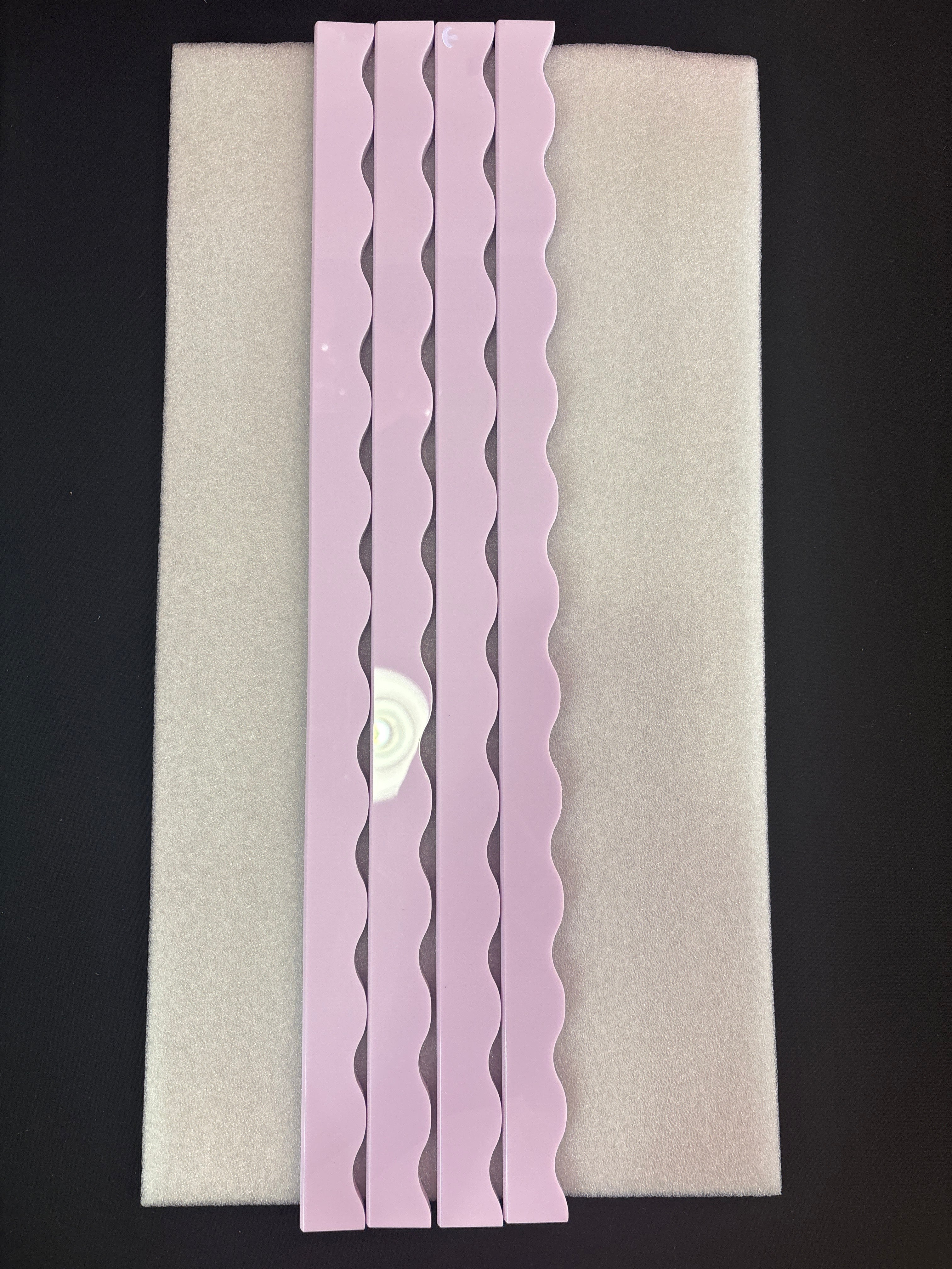My Fair Mahjong MAHJONG RACK PUSHER ADD ON-MAGNETIC | Premium Acrylic Set(4): Scalloped Macaron Purple Solid