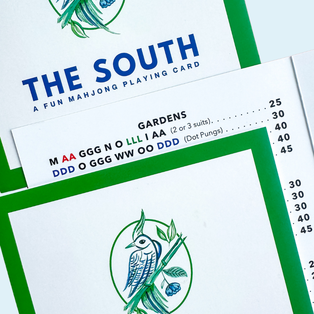 The South: A Fun Mahjong Playing Card (Set of 4)