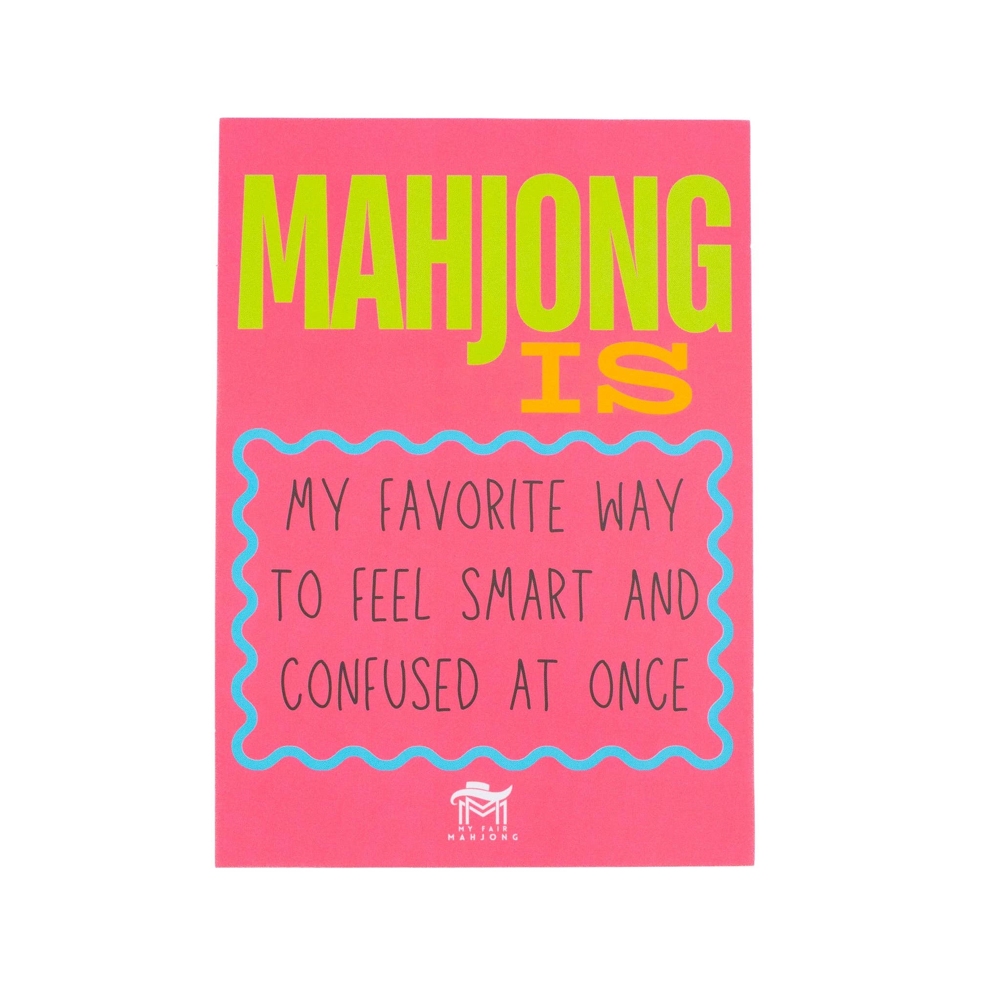 My Fair Mahjong MAHJONG SHUFFLE CARD  |  Mahjong Is Series  |  Sized to Store with League Cards: Pink- Harmless Cult