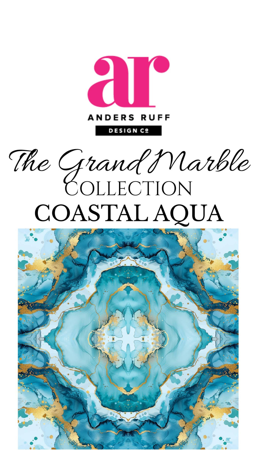 Coastal Aqua Mahjong Mat | The Grand Marble Collection: 33" x 33"