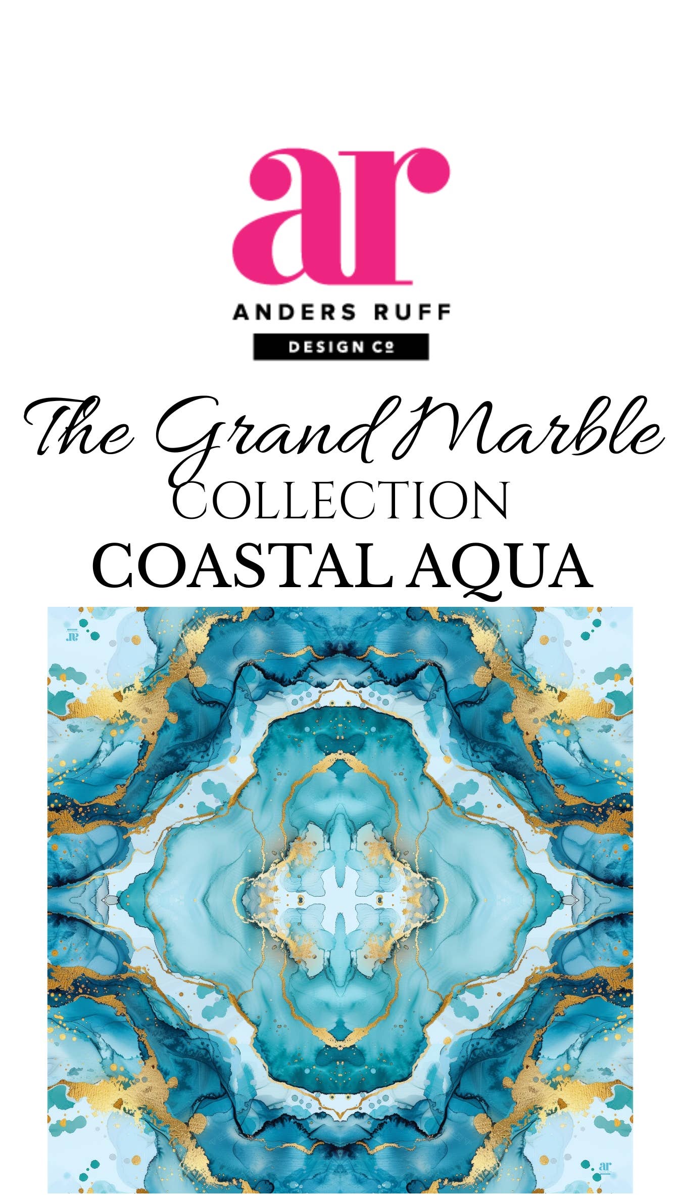 Coastal Aqua Mahjong Mat | The Grand Marble Collection: 33" x 33"