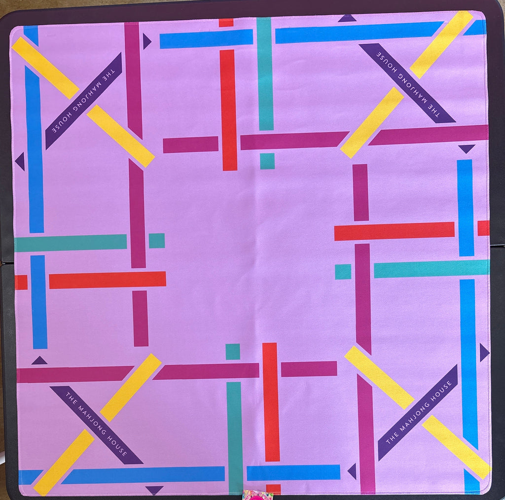 The Mahjong House Double Sided Mahjong Mat- Lilac Trellis CLEARANCE - MUST GO!!!