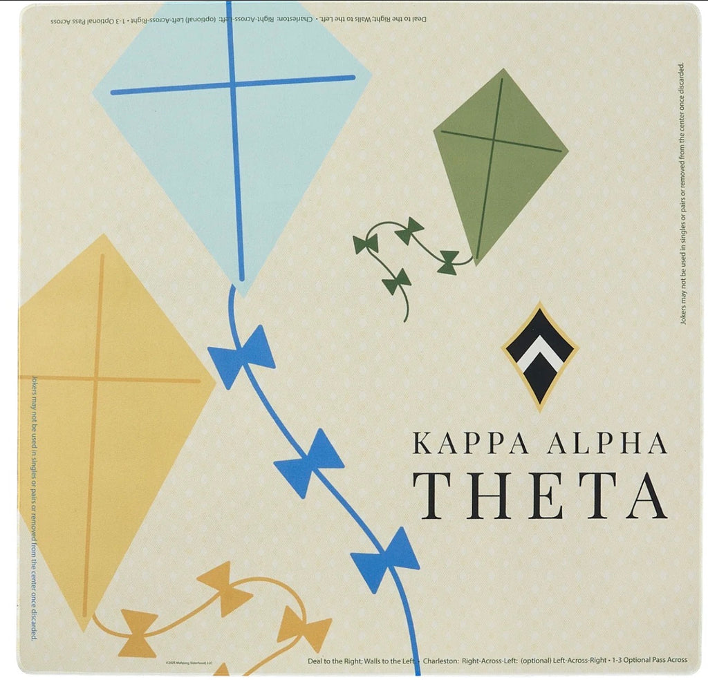 Mahjong Sisterhood Kappa Alpha Theta Bid Day Bundle- Mahjong Tiles, Mat, and Shufflers