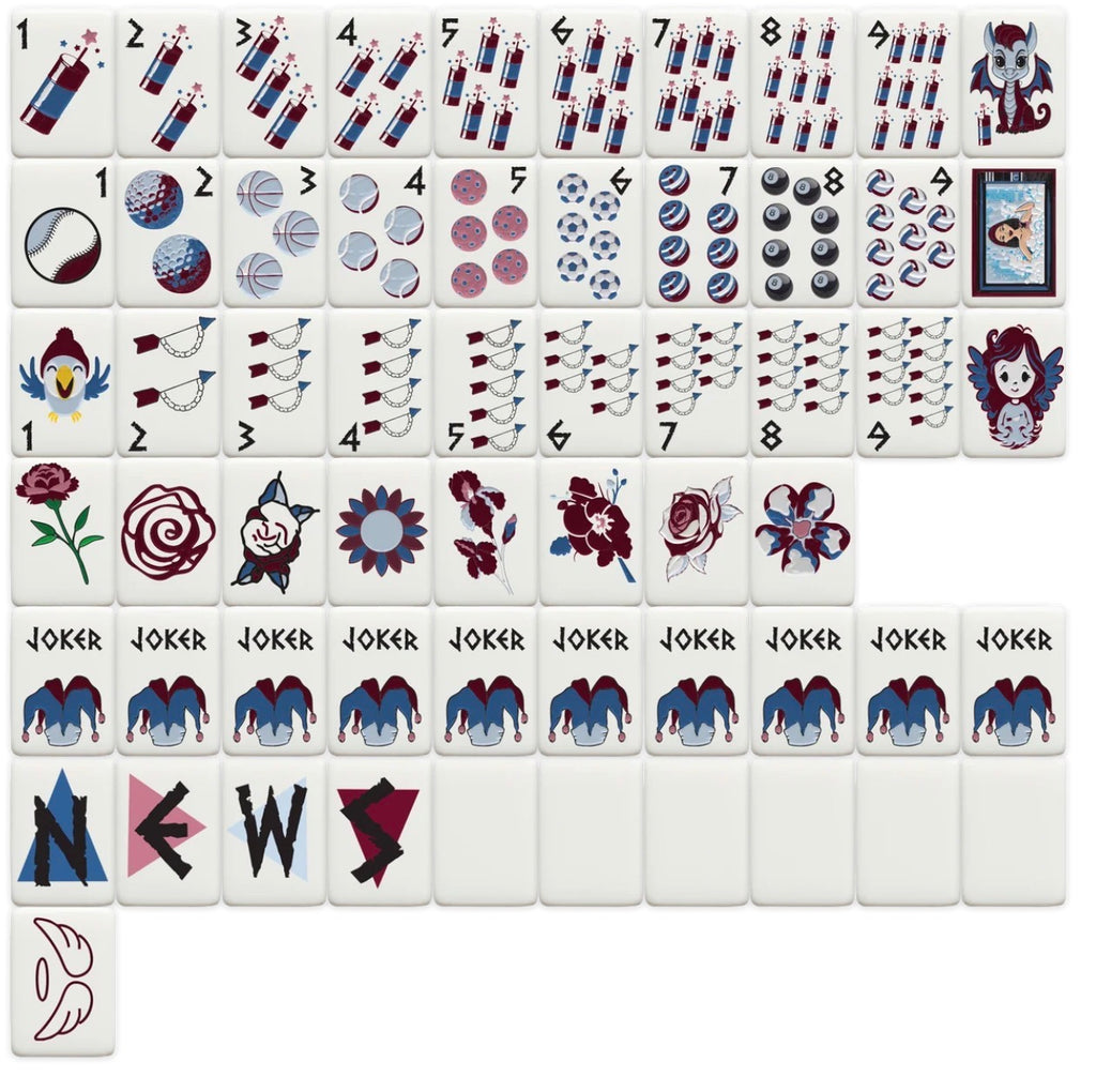 Mahjong Sisterhood Pi Beta Phi Bid Day Bundle- Mahjong Tiles, Mat, and Shufflers