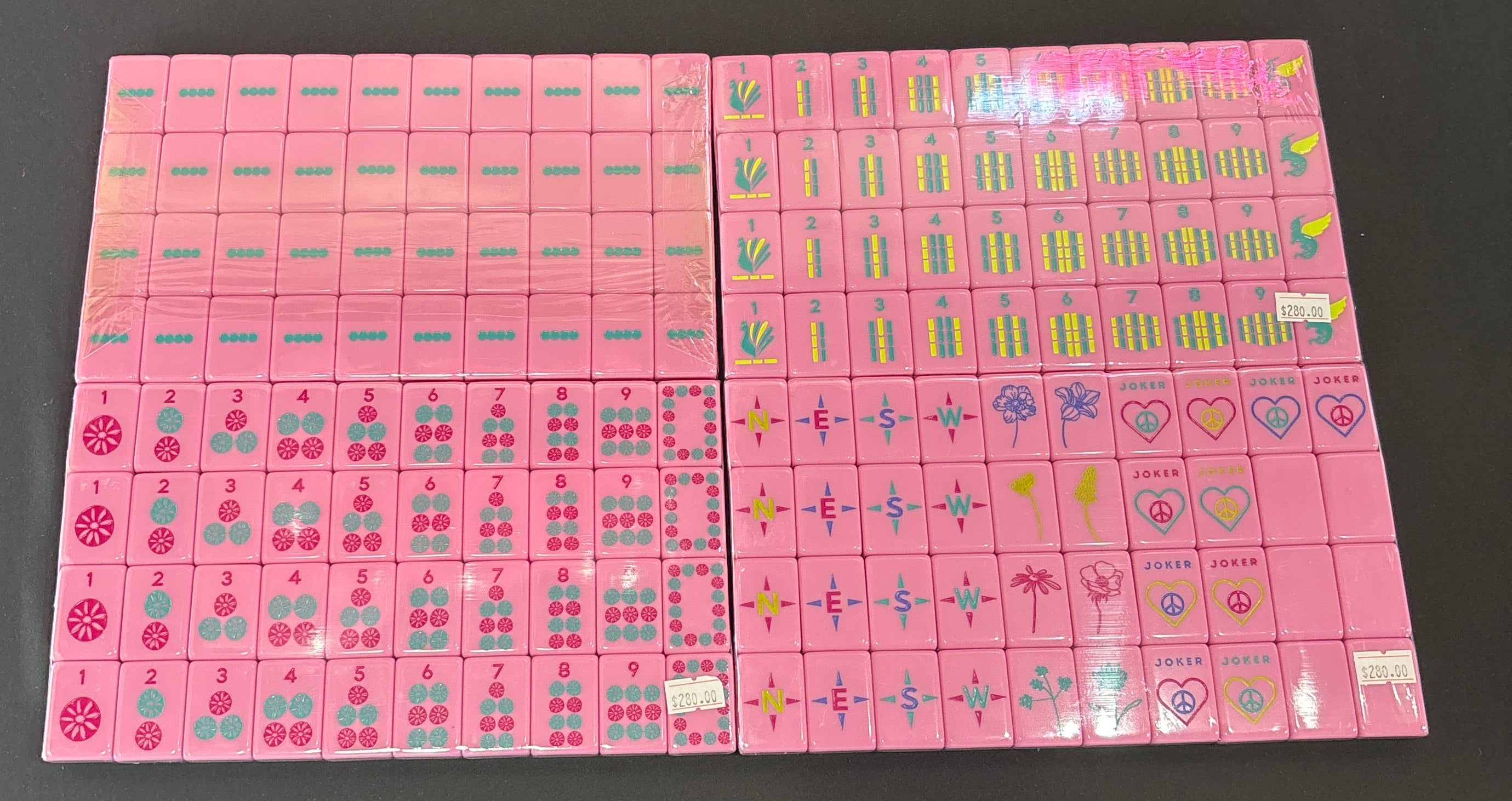 Peace Love Mahjong Pink Tiles