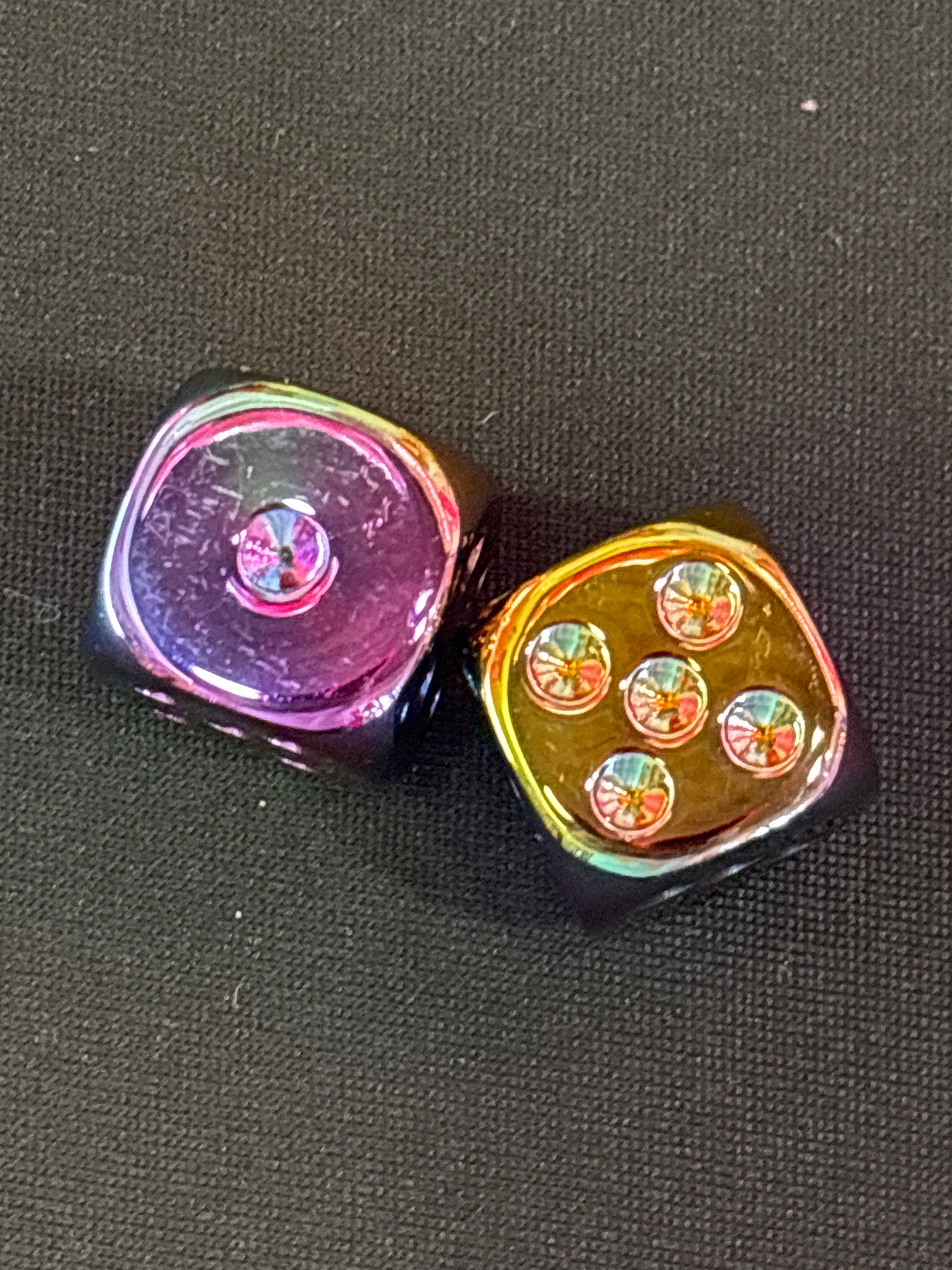 Rainbow Metallic Mahjong Dice