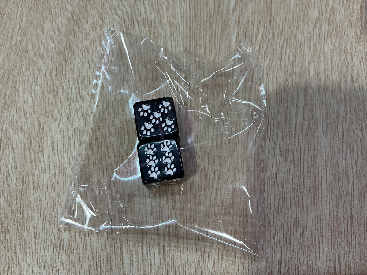 Paw Print Dog Mahjong Dice set of 2