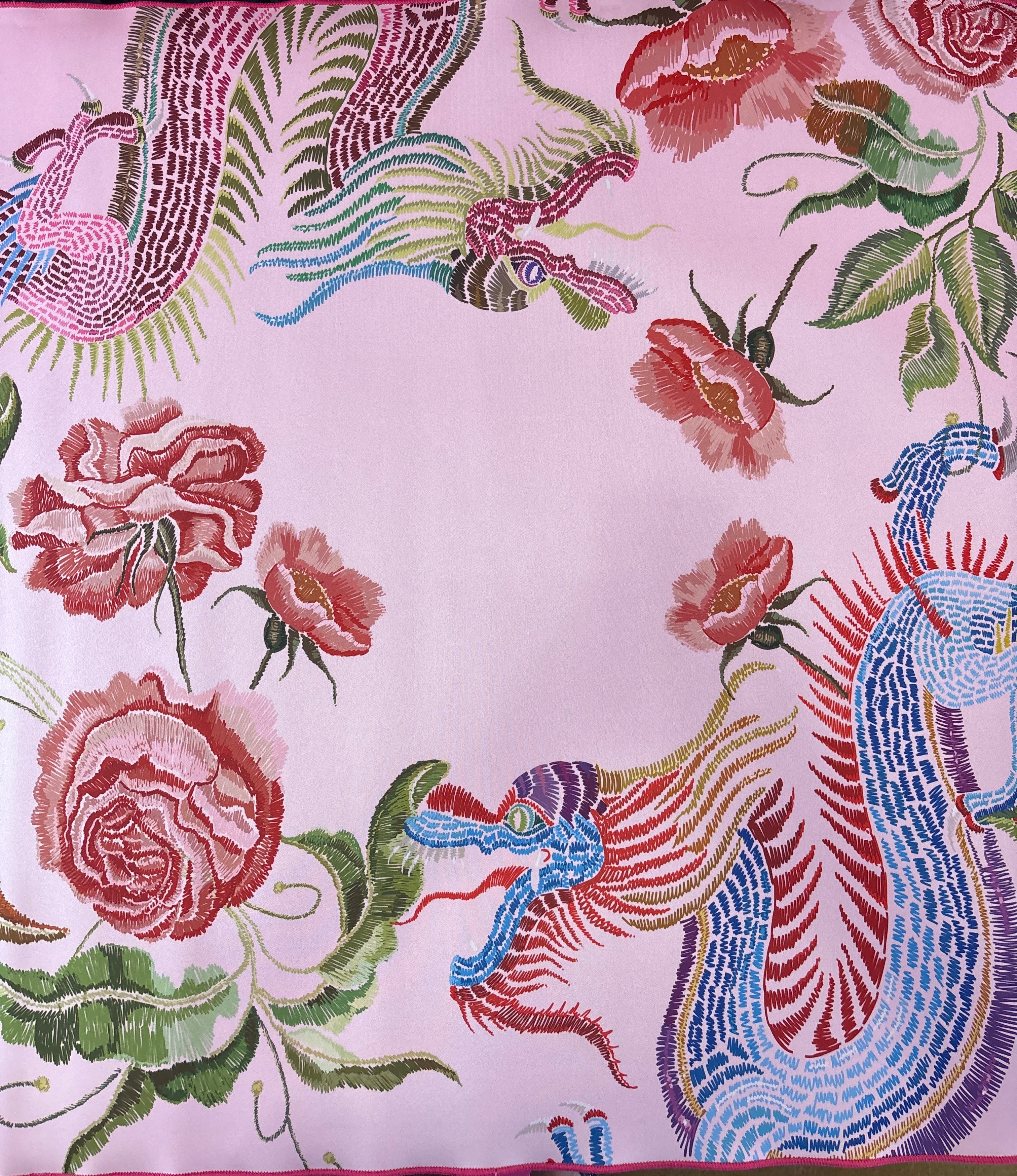 Dragon Light Pink Bespoke Mahjong Mat