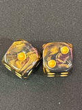 Gold and Black Marble Mahjong Dice