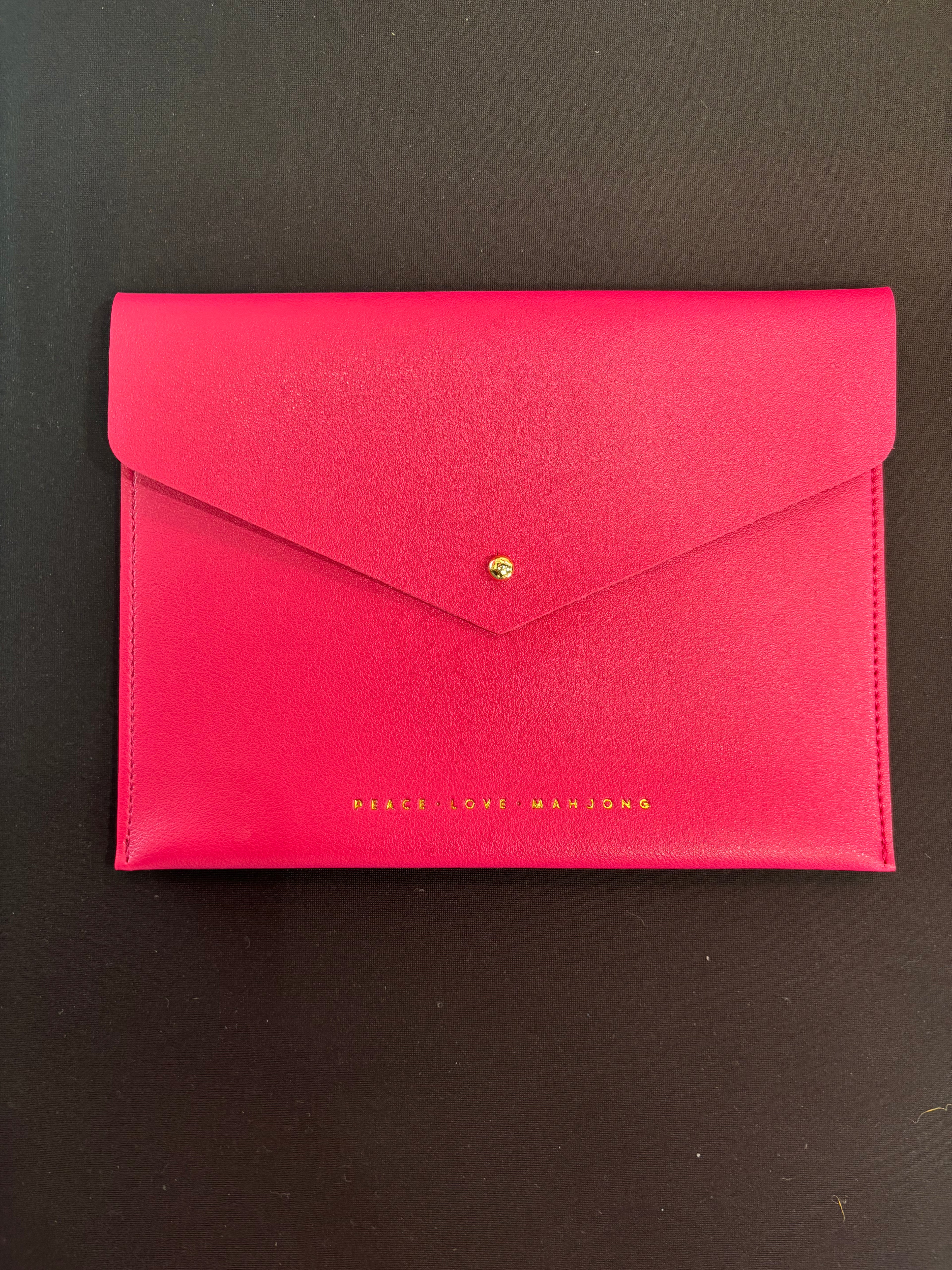 Peace Love Mahjong Pink Card Clutch