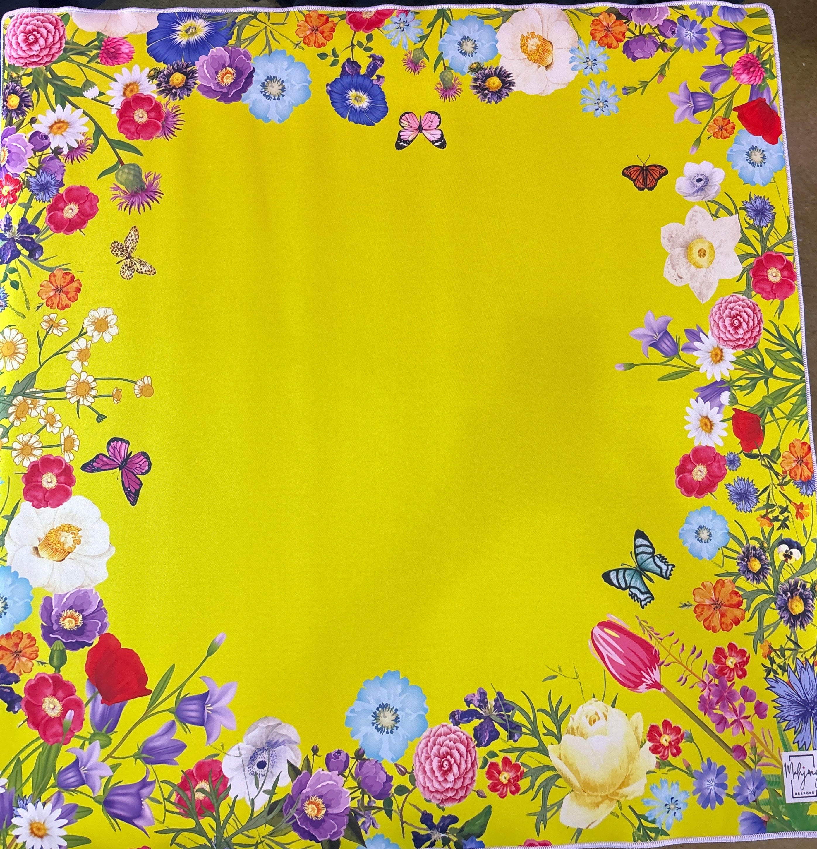 Bespoke Chartreuse Garden Mahjong Mat