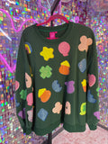 Queen of Sparkles QOS NWOT Green Lucky Charms Sweatshirt XL