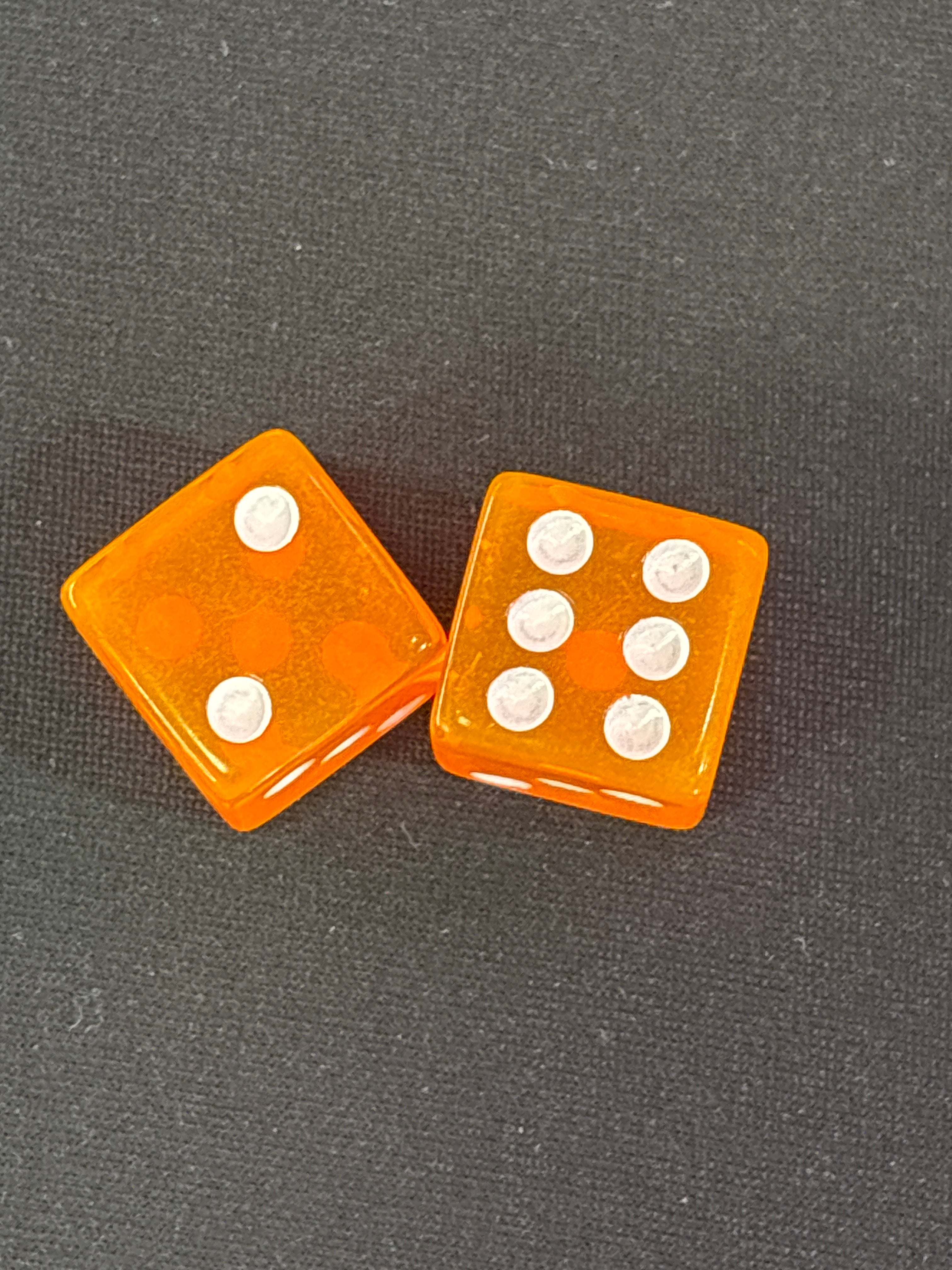 Clear Orange Mahjong Dice