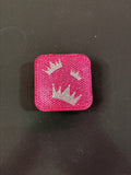 Hot Pink Sparkle Jewelry Case Box with Silver Crowns