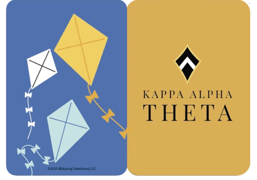 Mahjong Sisterhood Kappa Alpha Theta Bid Day Bundle- Mahjong Tiles, Mat, and Shufflers