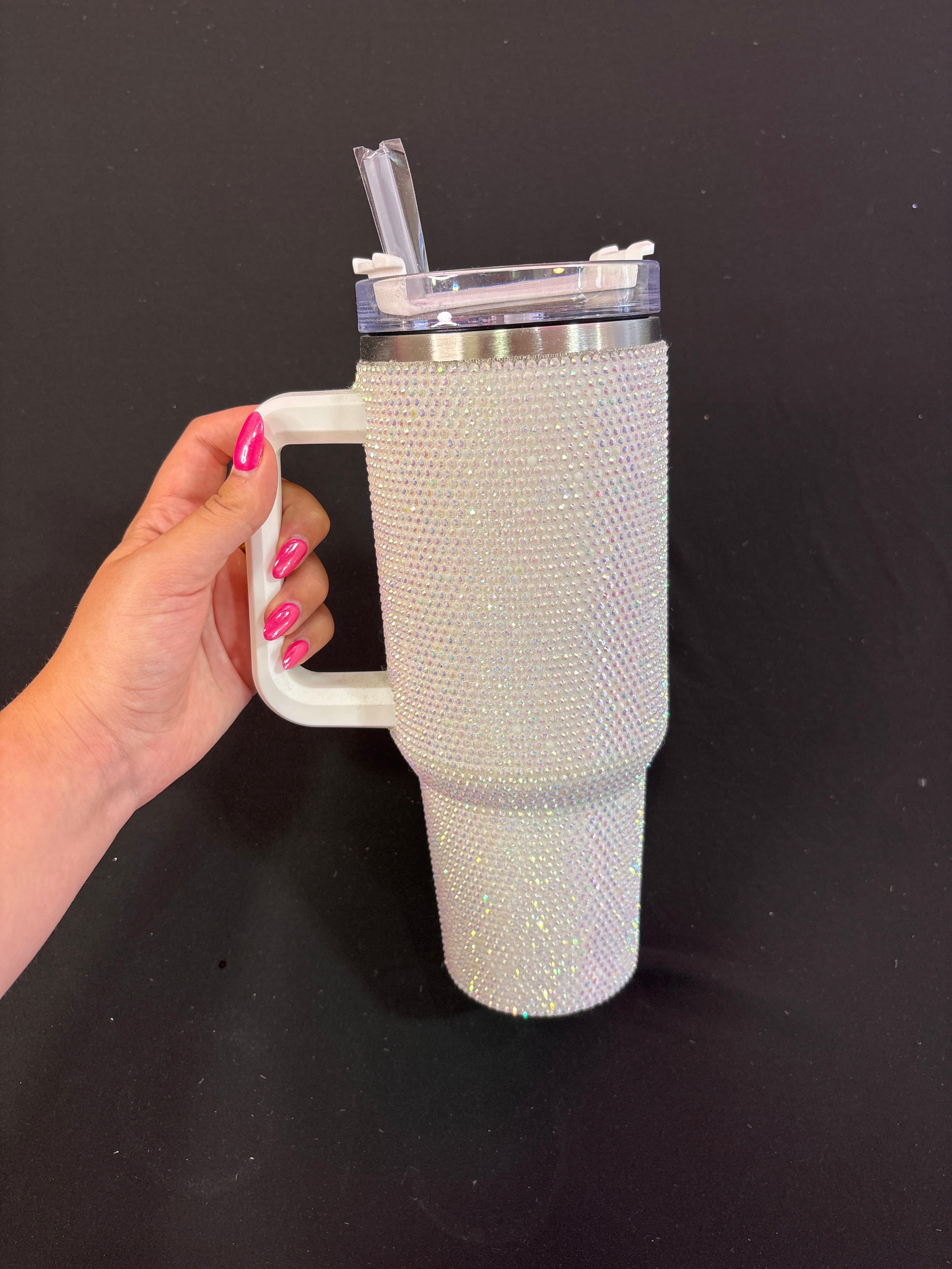 White Sparkle Tumbler Cup