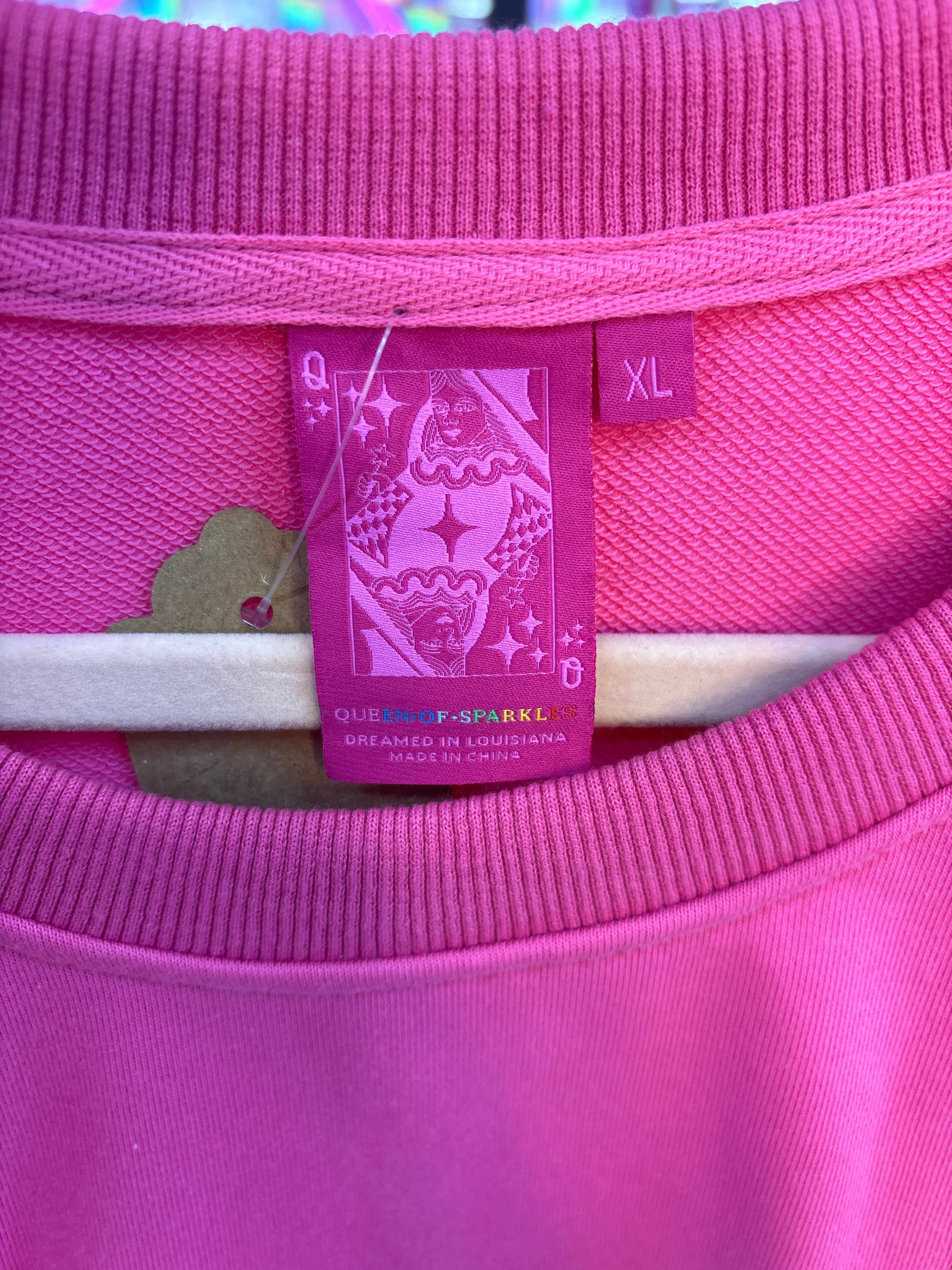 Queen of Sparkles QOS NWOT Pink Easter Egg Shirt XL