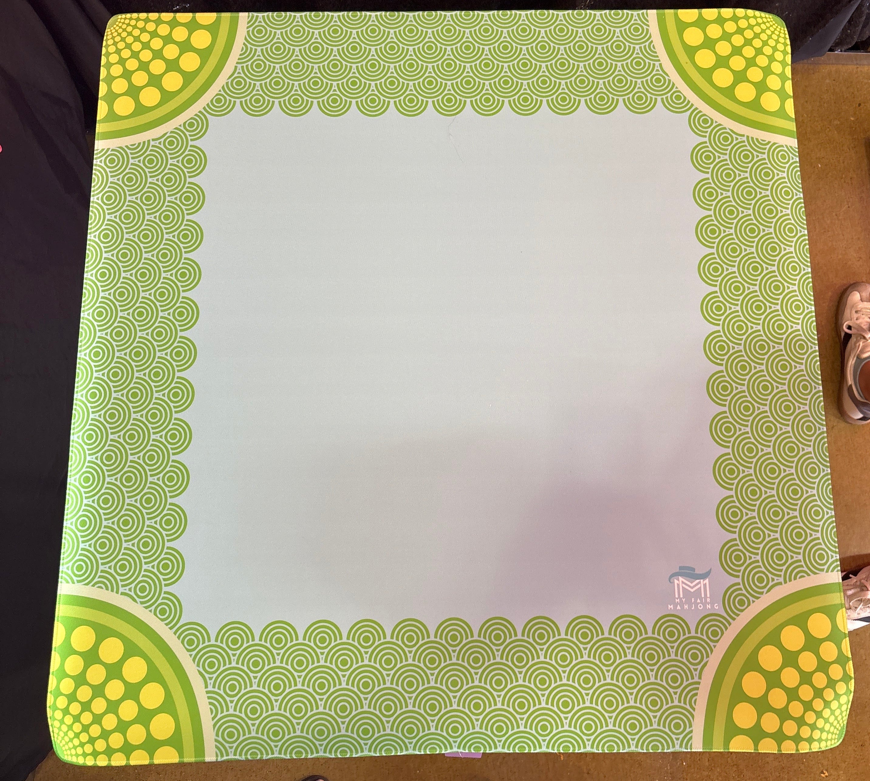 My Fair Mahjong Confetti- aqua and green mat