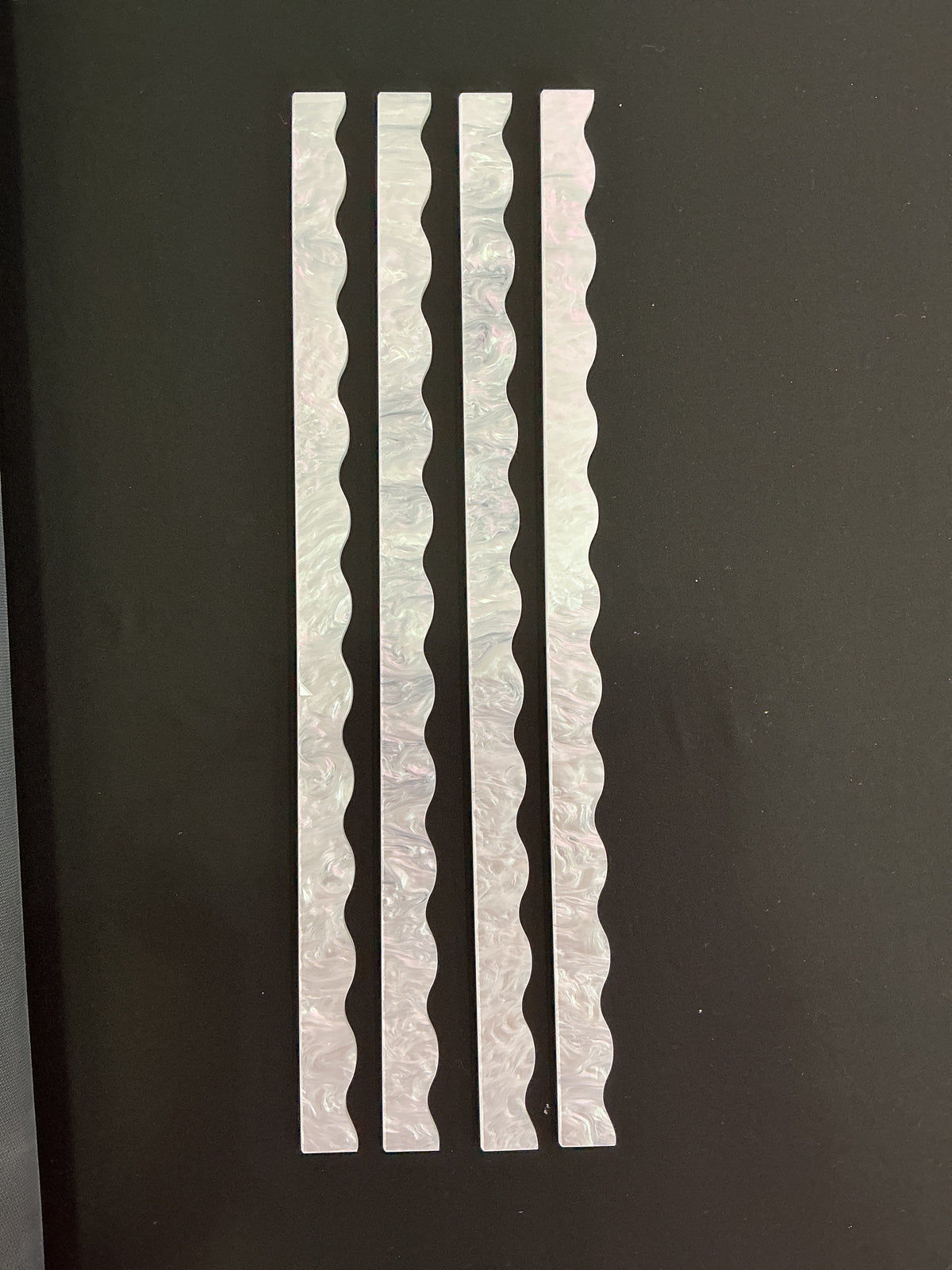 My Fair Mahjong MAHJONG RACK PUSHER ADD ON-MAGNETIC | Premium Acrylic Set(4): Scalloped Pearl White