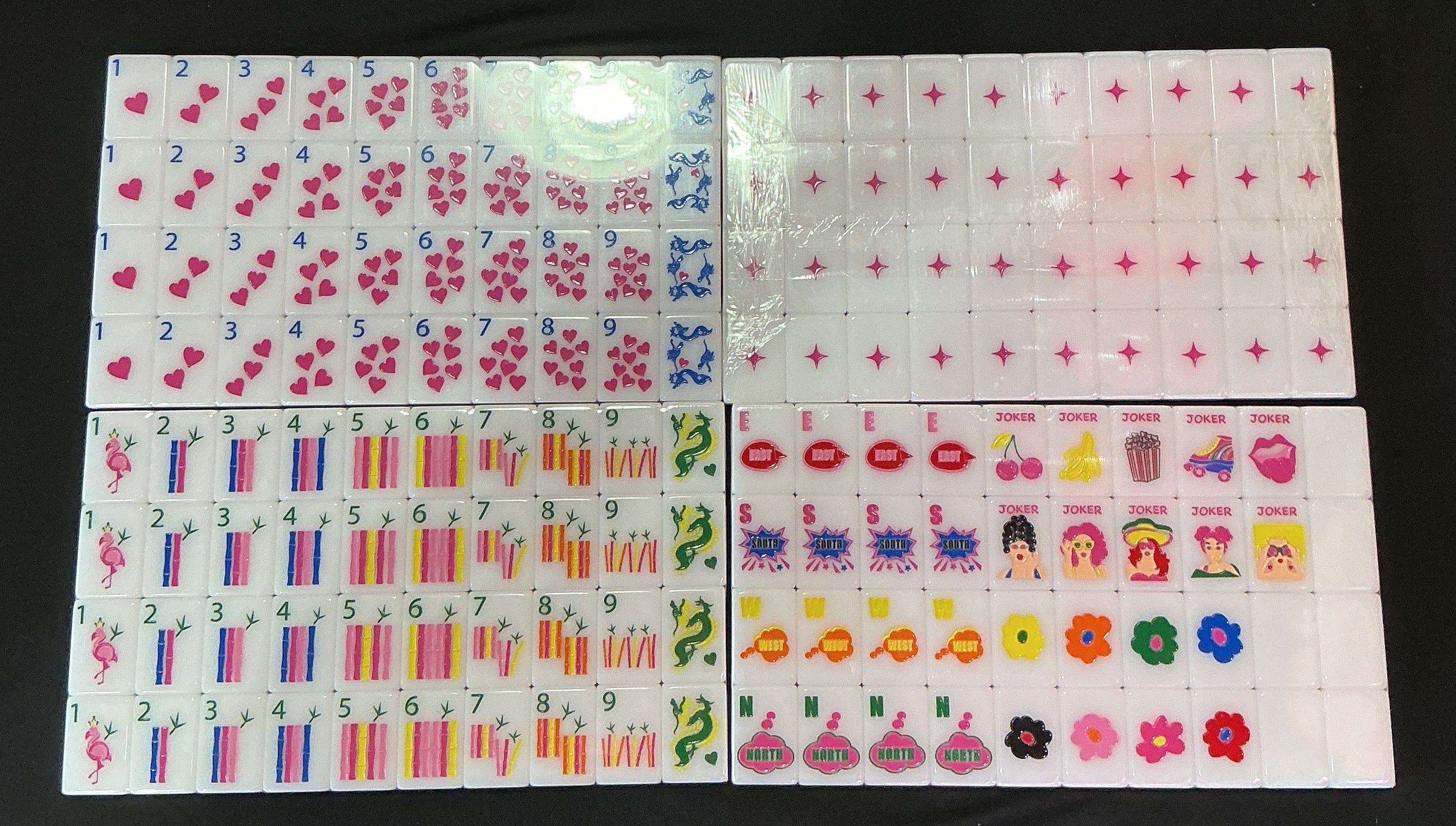 Pop Diva Tiles (White)- Bespoke Mahjong