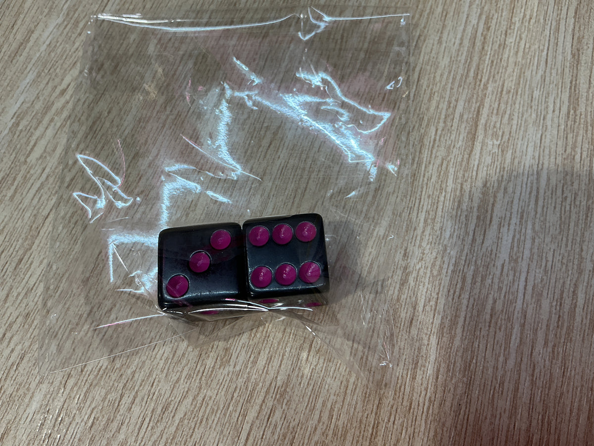 Fuchsia on black dice