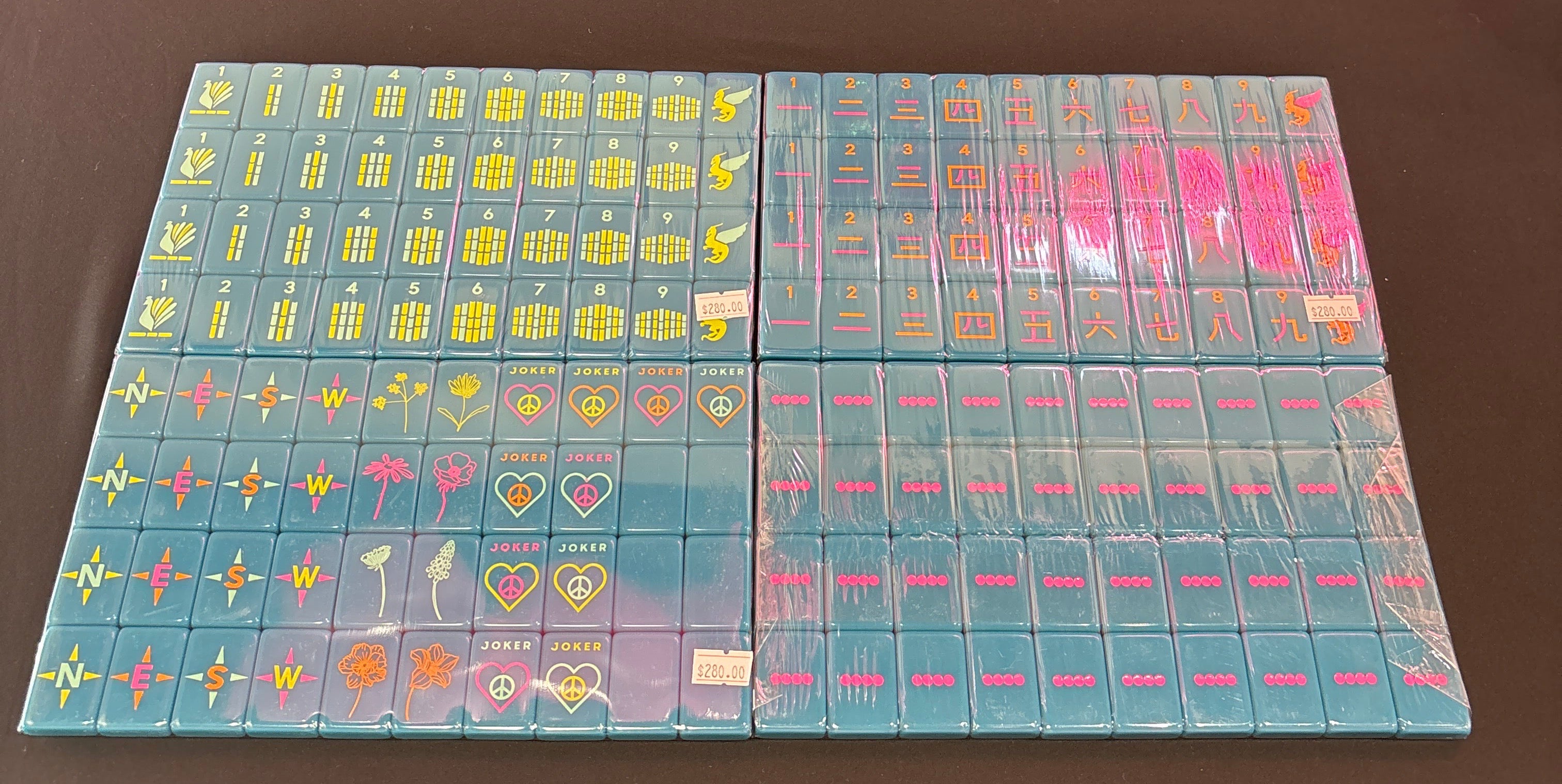 Peace Love Mahjong Teal Tiles