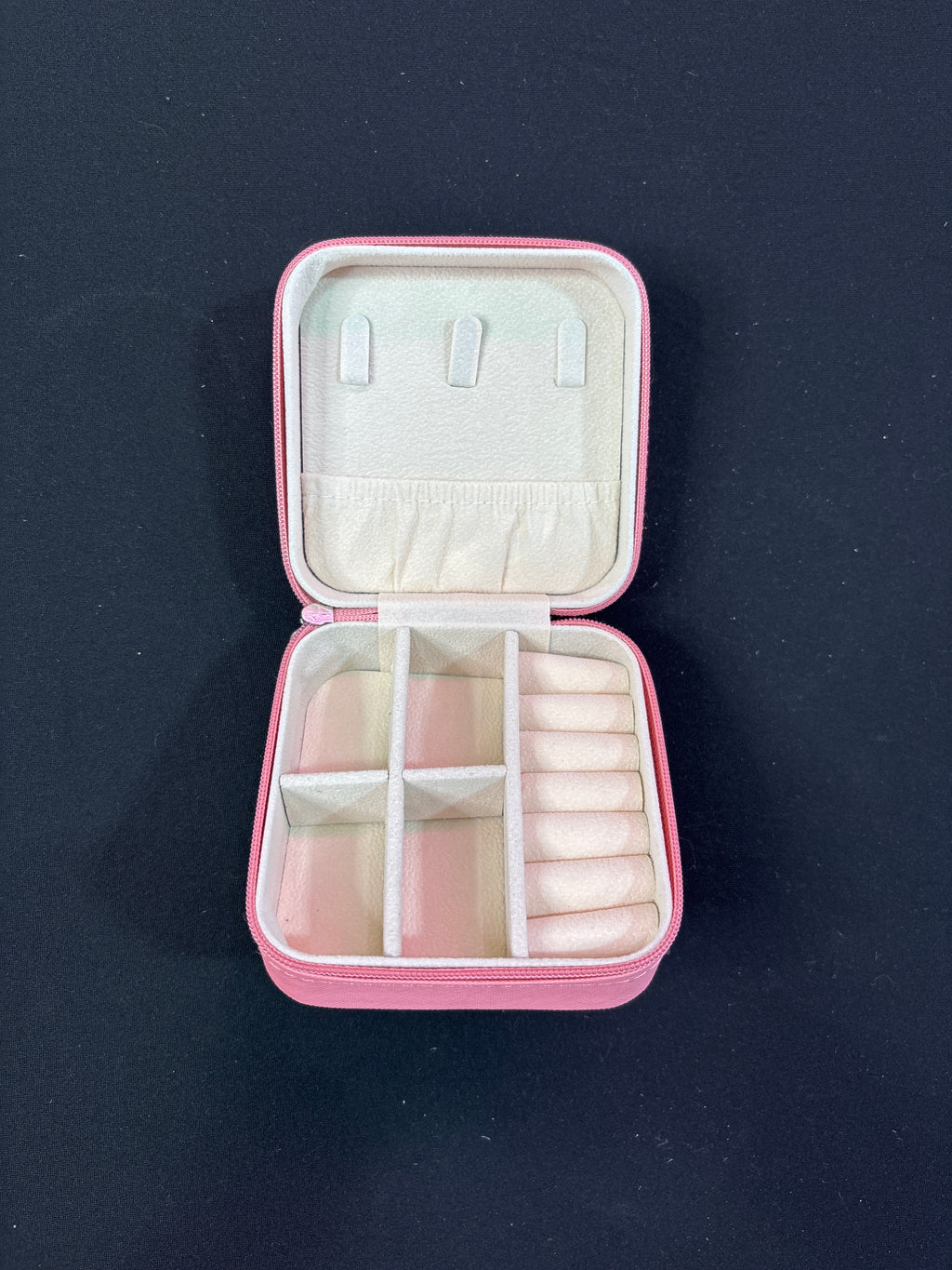 Hot Pink Sparkle Jewelry Case Box with Silver Crowns