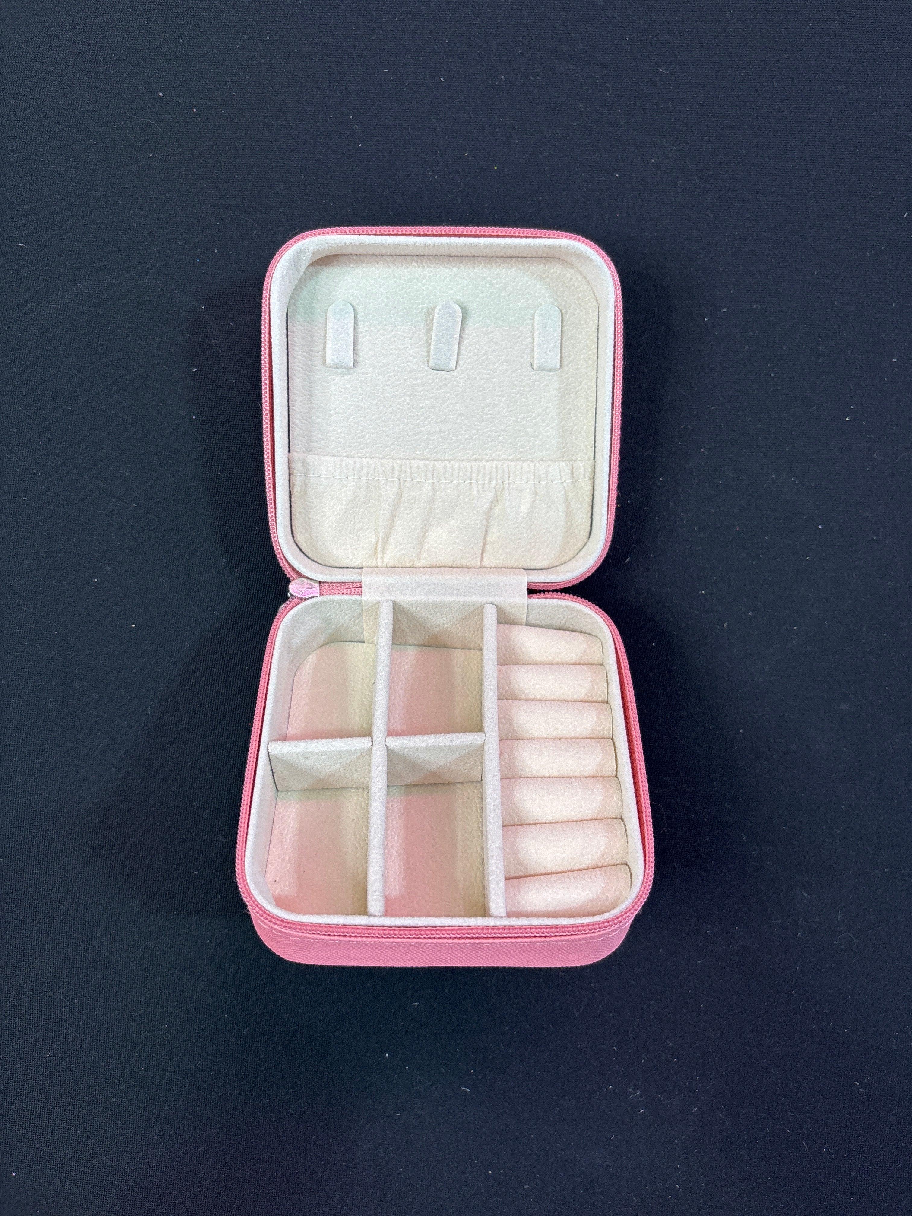 Hot Pink Sparkle Jewelry Case Box with Silver Crowns