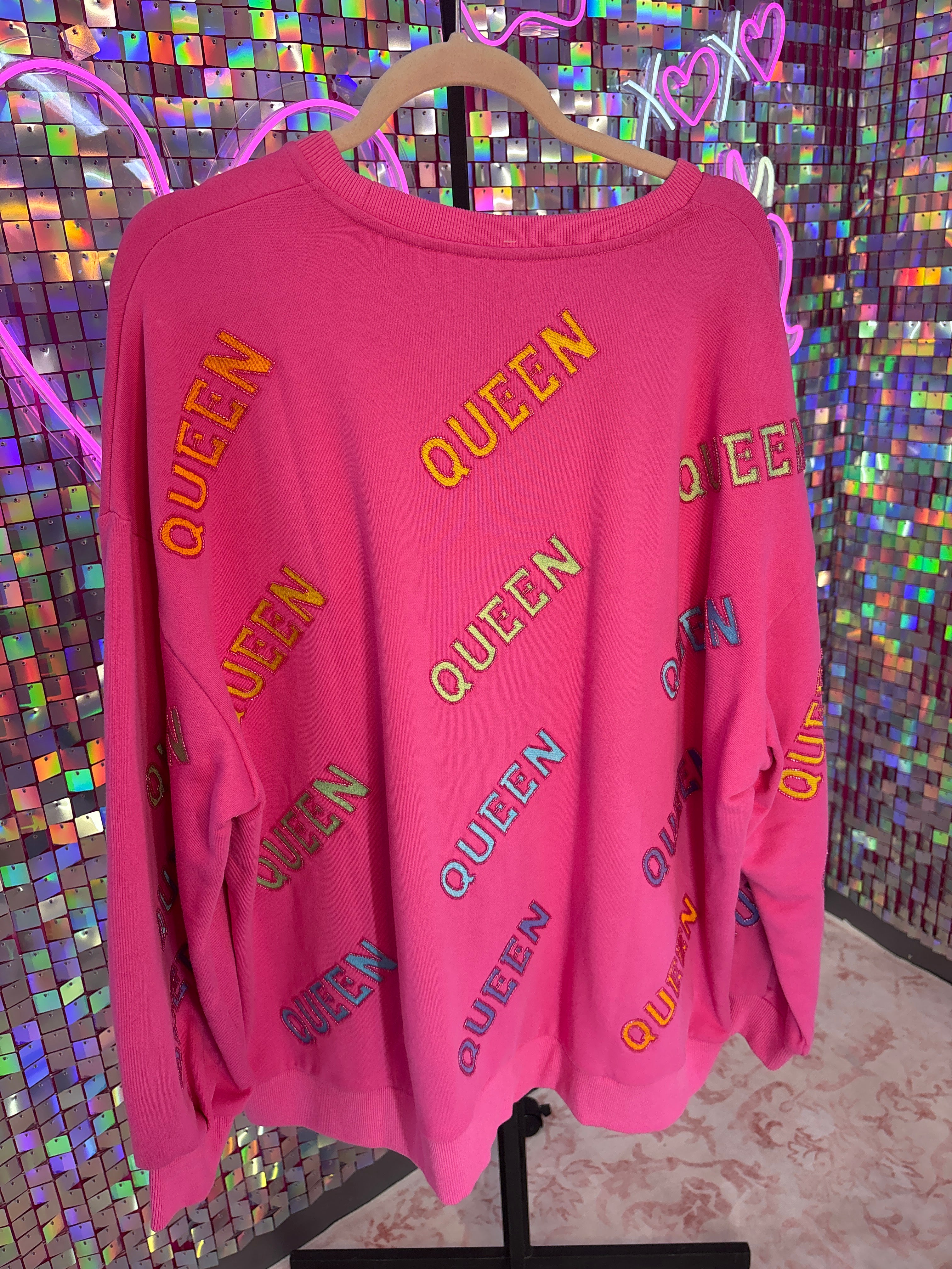 Queen of Sparkles QOS NWOT Pink Queen Sweatshirt XL
