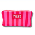 My Fair Mahjong Pink and Red Stripe Tile Bag
