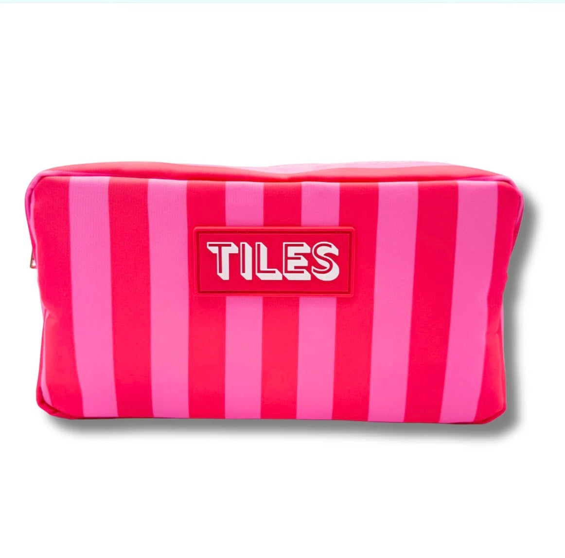 My Fair Mahjong Pink and Red Stripe Tile Bag
