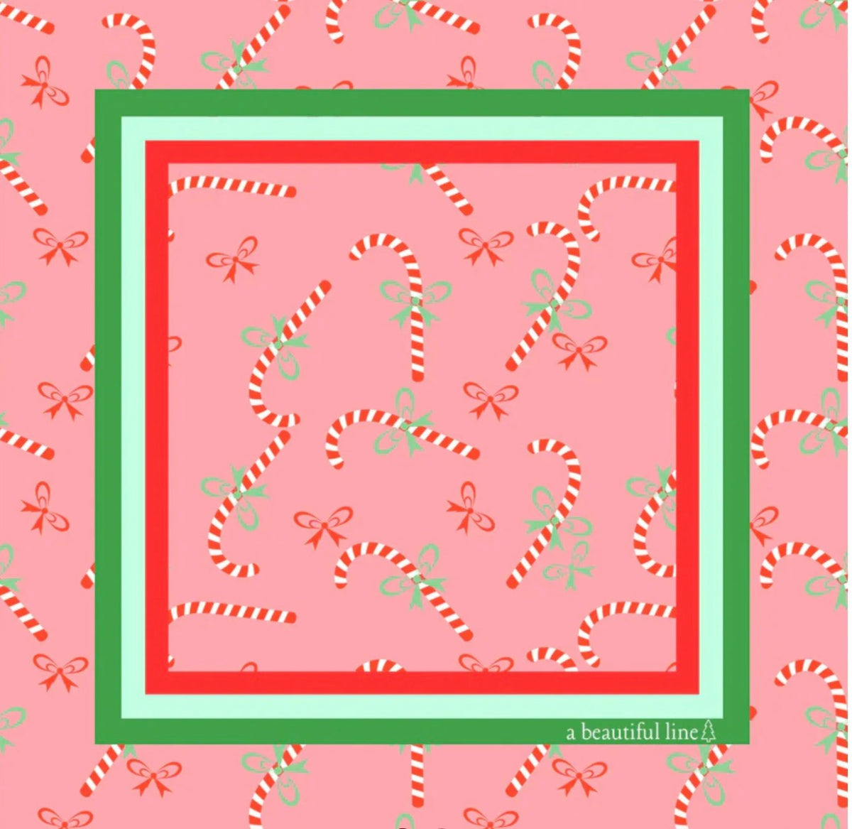 A Beautiful Line Candy Cane Christmas Mat