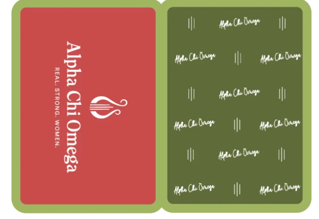Mahjong Sisterhood Alpha Chi Omega Bid Day Bundle - Mahjong Tiles, Mat, and Shufflers