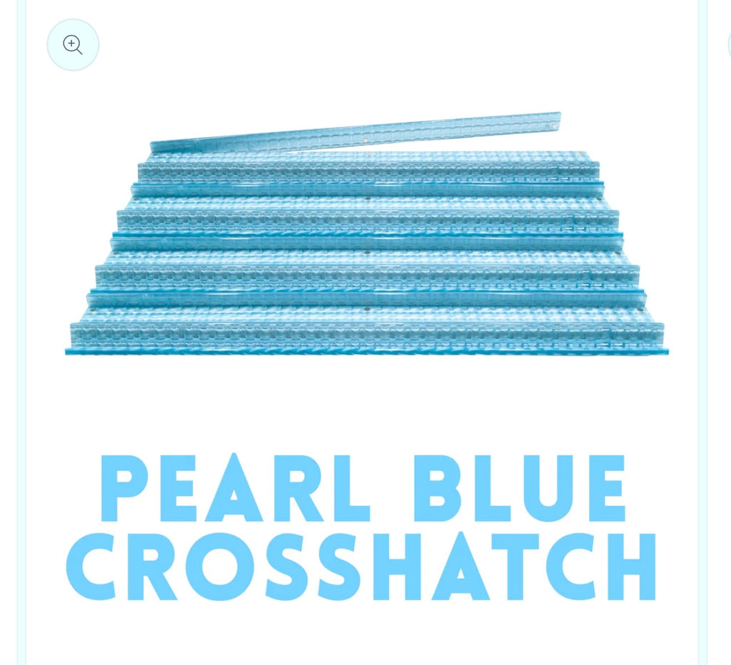 My Fair Mahjong MAHJONG RACKS | Premium Acrylic | 4 Racks + 4 Pushers:  Pearl Blue Crosshatch