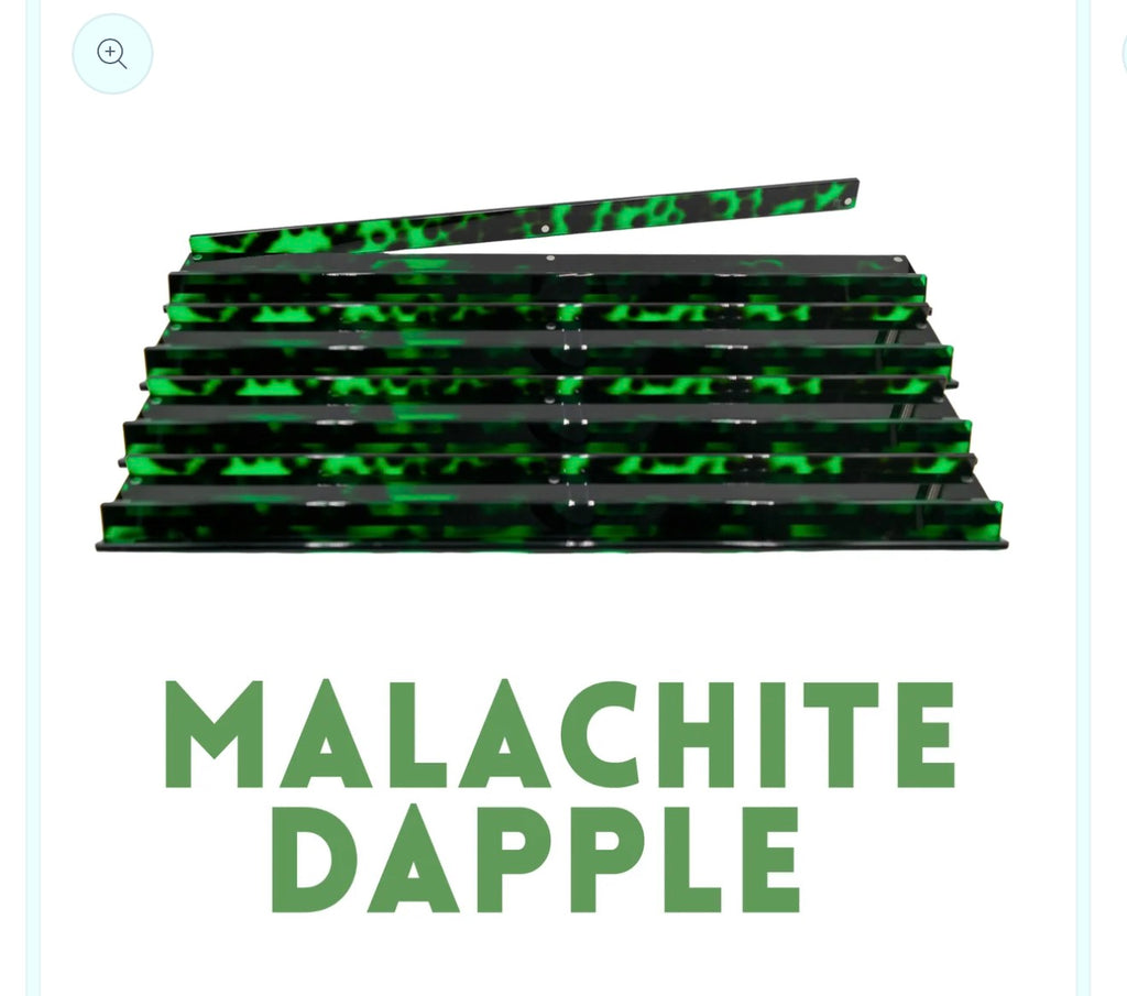 My Fair Mahjong MAHJONG RACKS | Premium Acrylic | 4 Racks + 4 Pushers:  Malachite Dapple