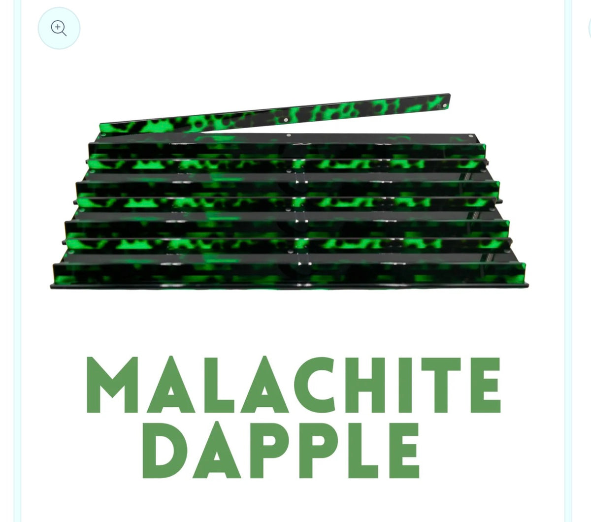 My Fair Mahjong MAHJONG RACKS | Premium Acrylic | 4 Racks + 4 Pushers:  Malachite Dapple